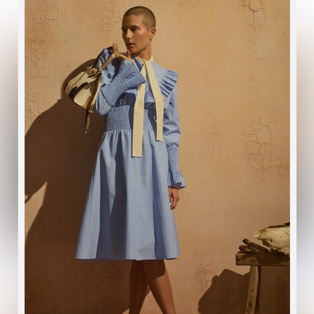 Tory Burch Smocked Cotton Dress